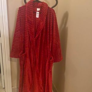 Red Soma Velour long Robe. Never worn